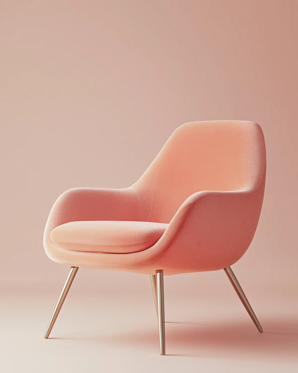Modern Coral Armchair
