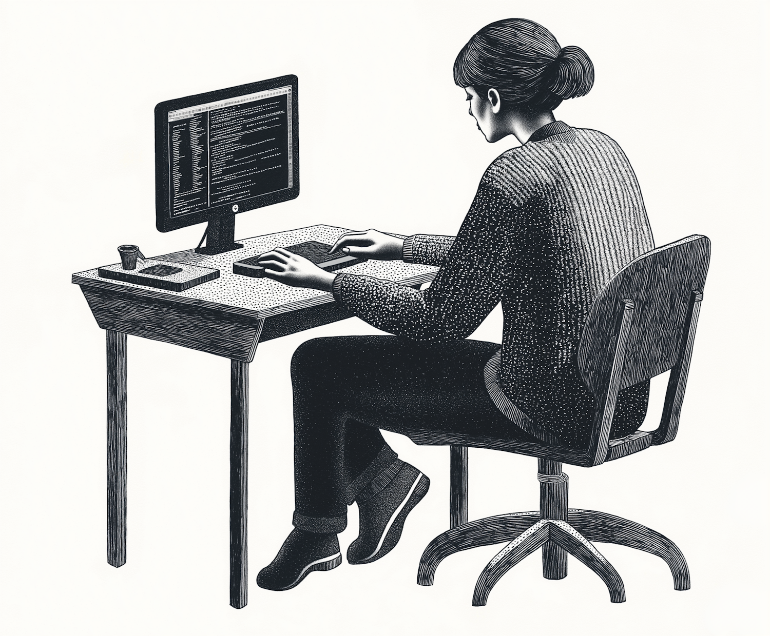 Focused Woman at Desk