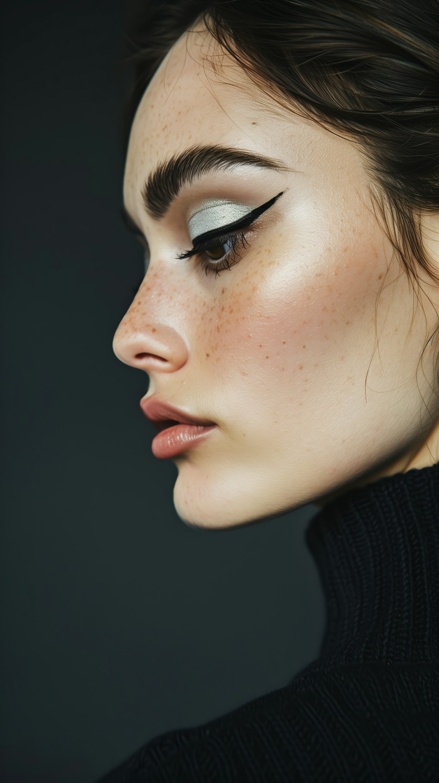 Close-up Profile with Bold Makeup