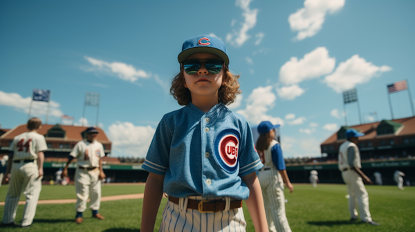 Confident Cubbie Youth on the Diamond