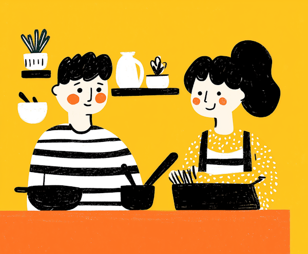 Cheerful Cooking Illustration