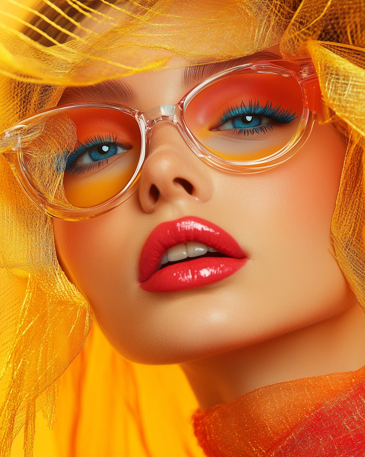 Vibrant Makeup and Accessories Close-up