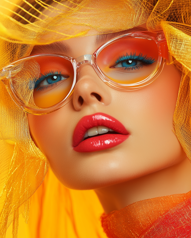 Vibrant Makeup and Accessories Close-up