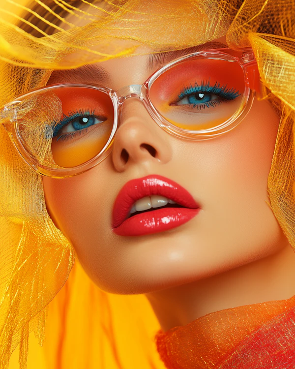Vibrant Makeup and Accessories Close-up