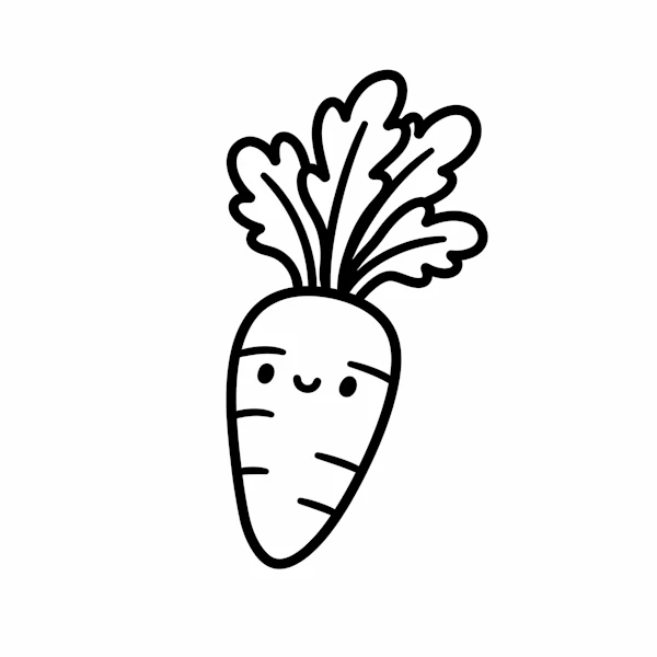 Smiling Carrot Drawing