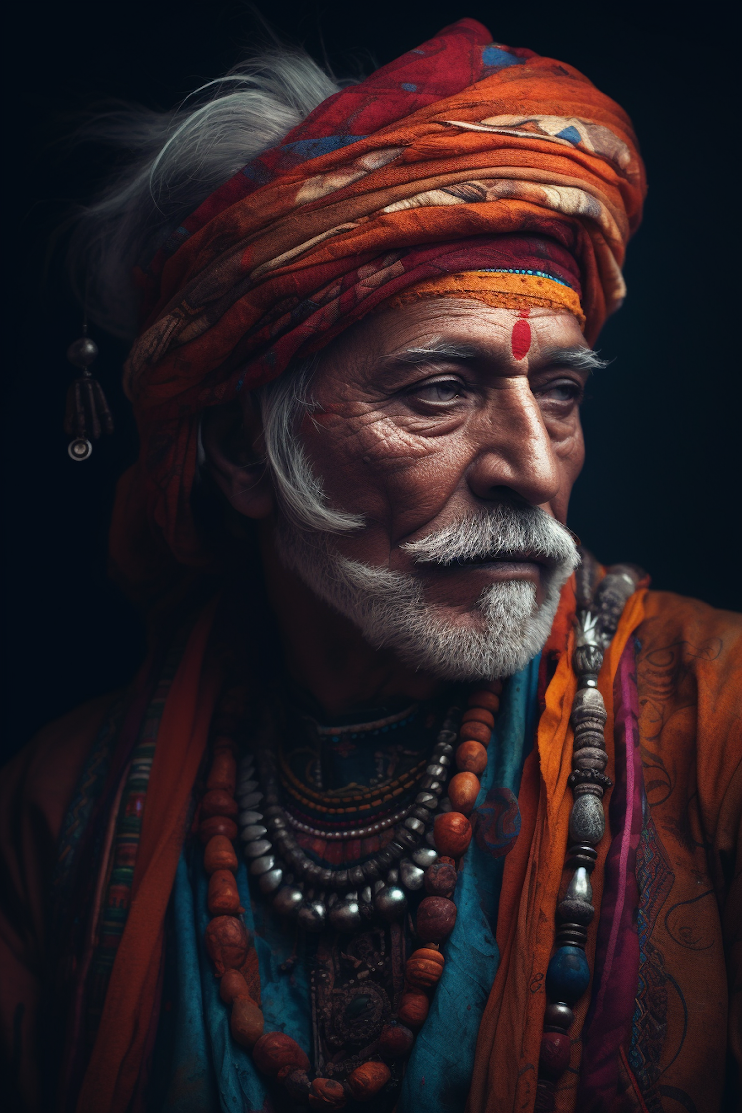 Contemplative Man with a Turban