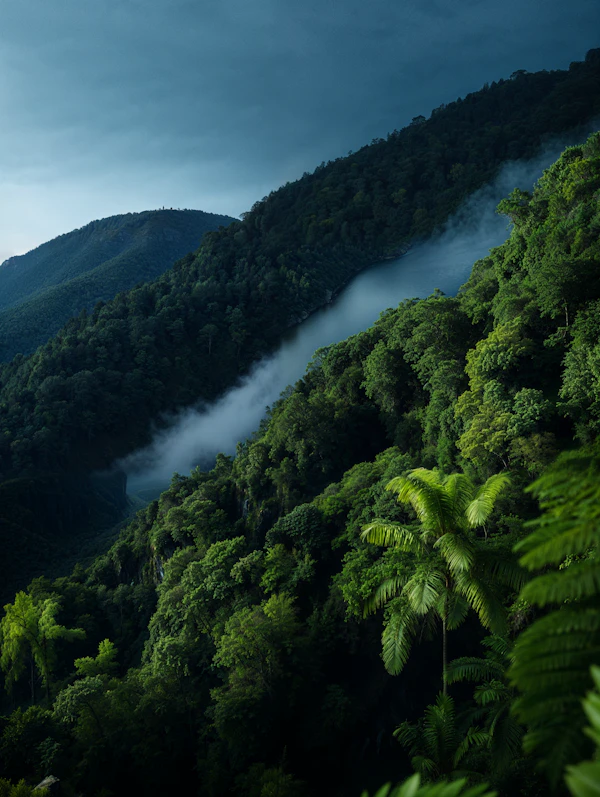 Misty Tropical Rainforest