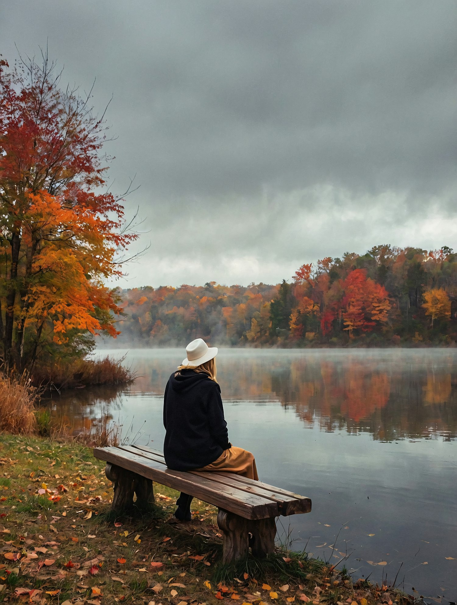 Autumn Reflection by the Lake