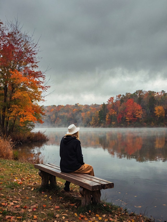 Autumn Reflection by the Lake