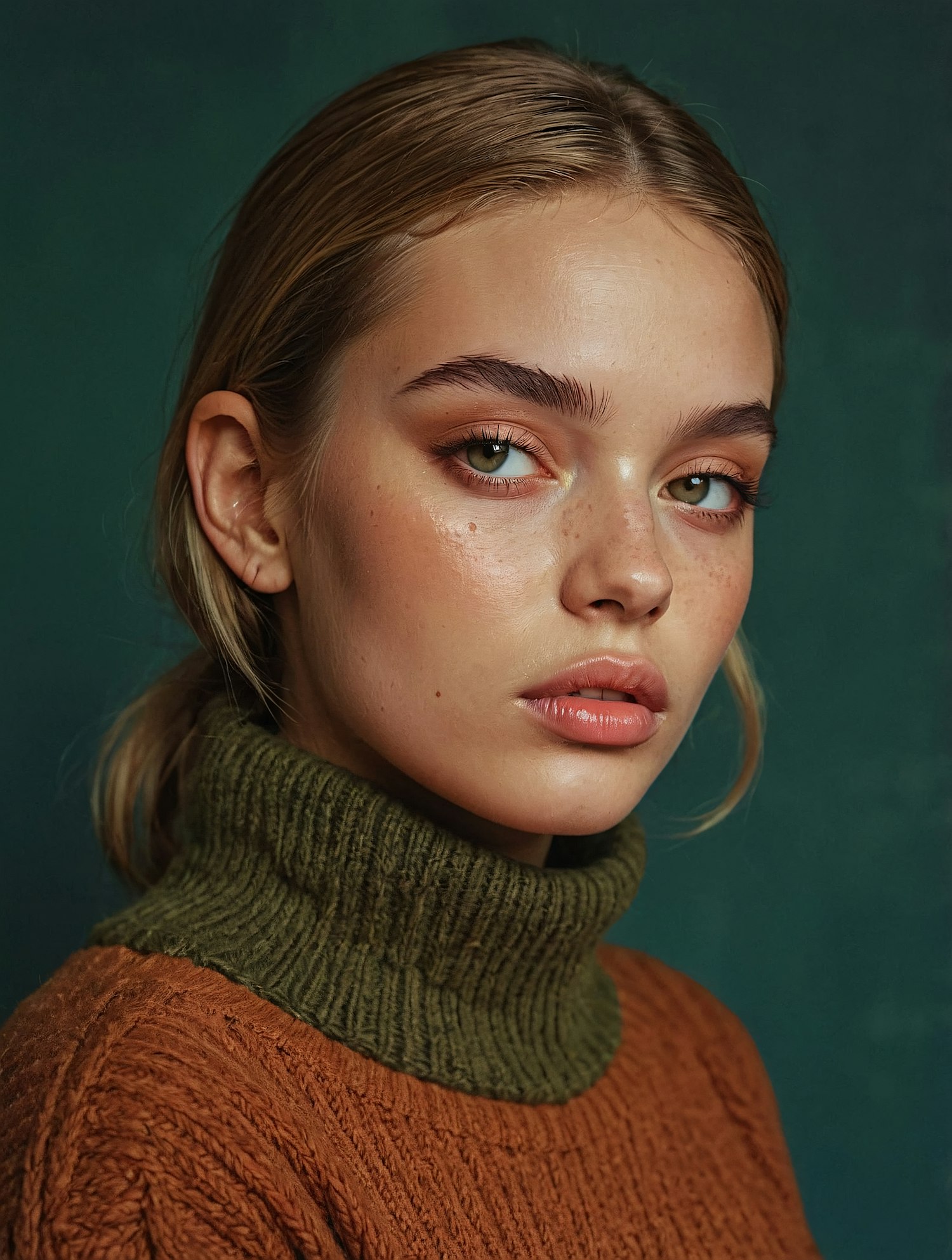 Portrait of a Young Woman in Autumnal Attire