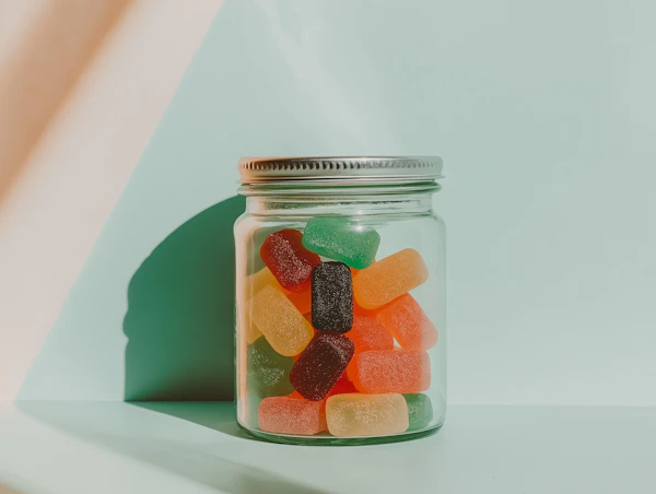 Colorful Gummy Candies in Jar