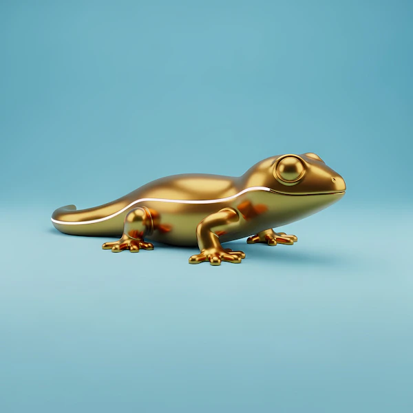 Golden Lizard Sculpture