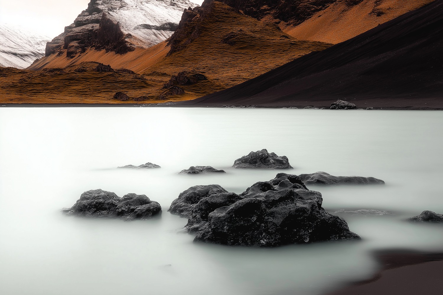 Serene Landscape with Misty Waters