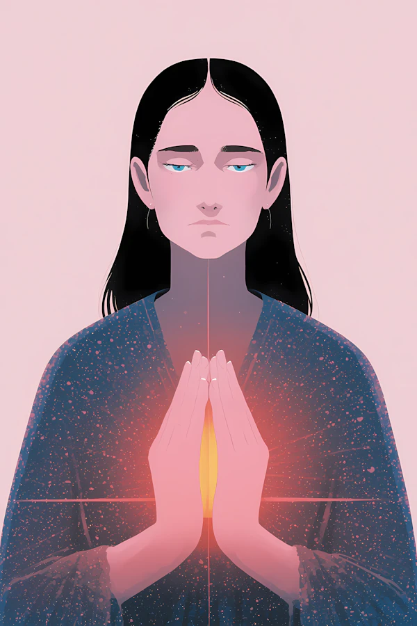 Serene Prayer Illustration