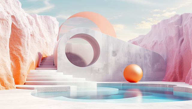 Surreal Pastel Landscape