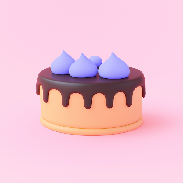 Stylized Vanilla Cake Illustration