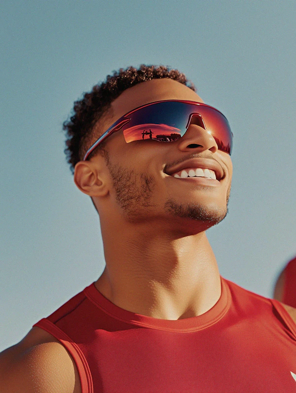 Smiling Athlete Outdoors