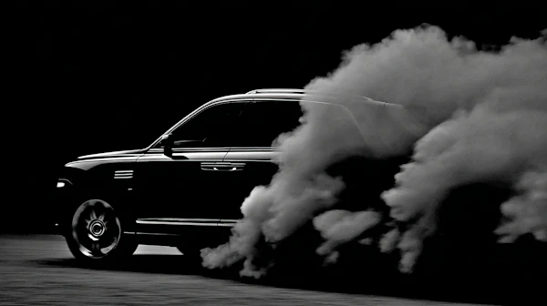 Dynamic Black Car Scene