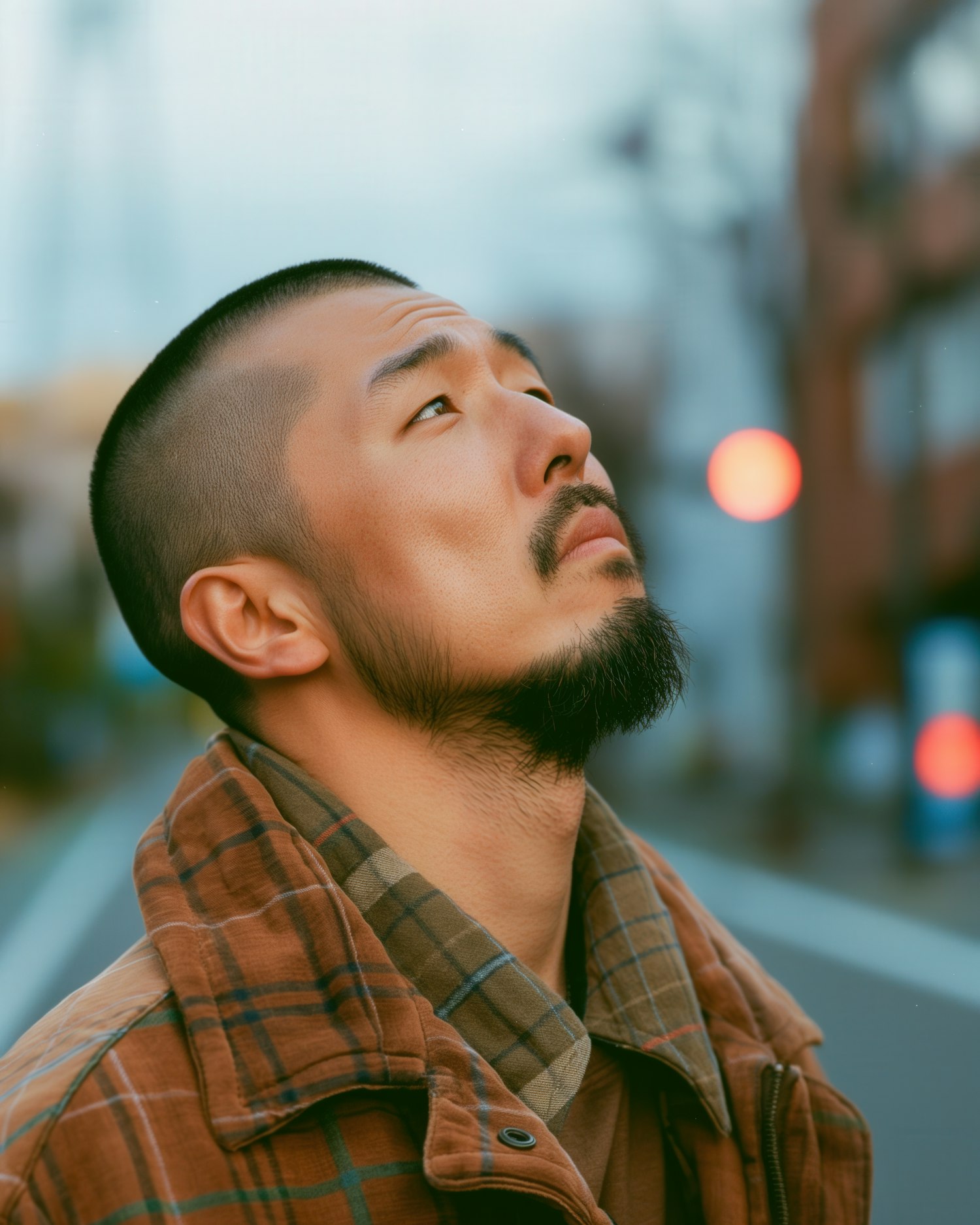 Contemplative Man in Urban Setting