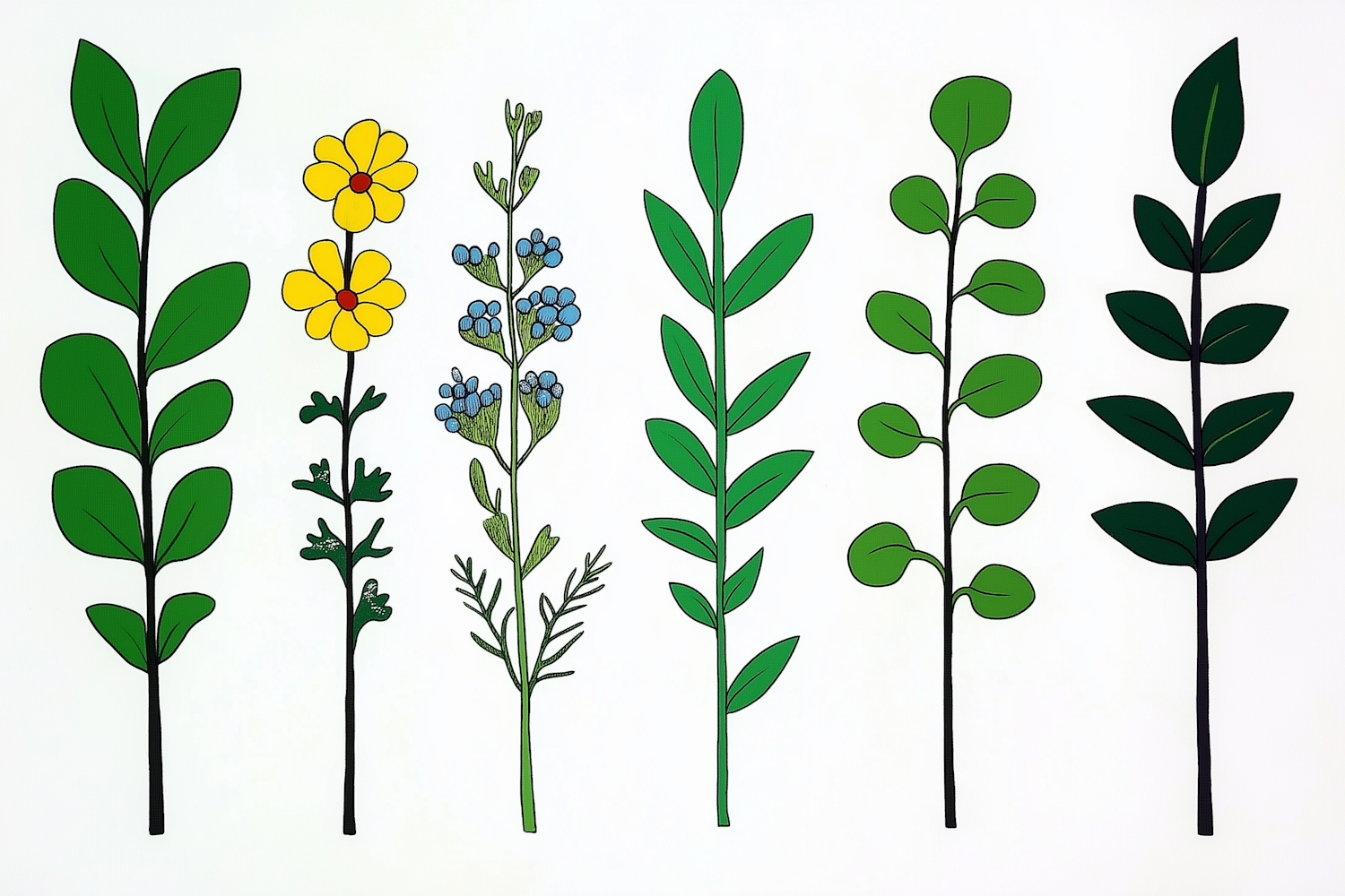 Stylized Plant Illustrations