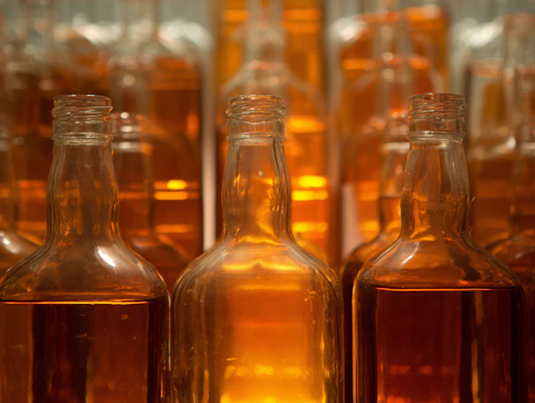 Array of Glass Bottles