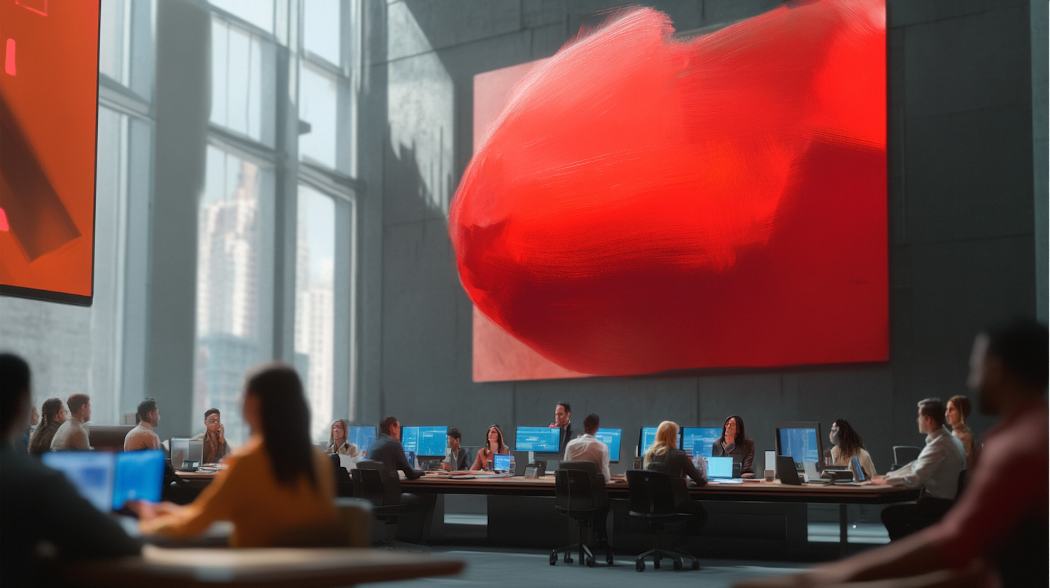 Modern Conference Room with Abstract Art