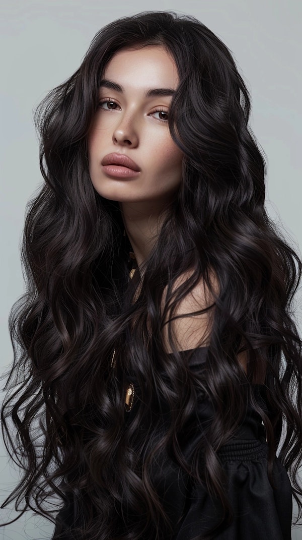 Woman with Natural Makeup and Dark Hair