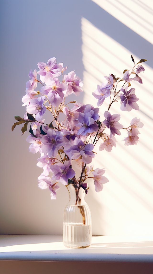 Tranquil Mornings: Lavender Blossoms in Sunlight