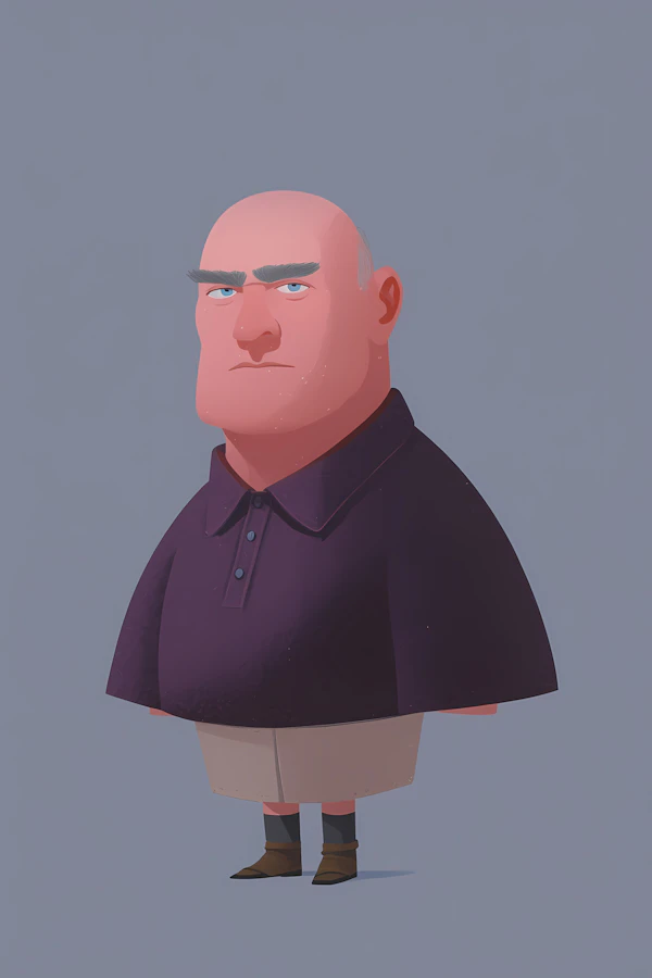 Stylized Bald Man