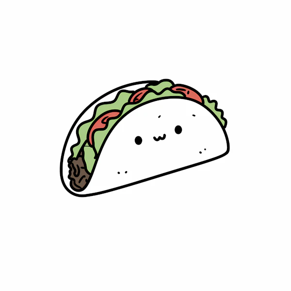 Smiling Taco Cartoon