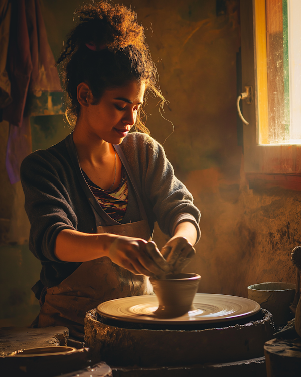 Potter's Focus: Artisan at the Wheel