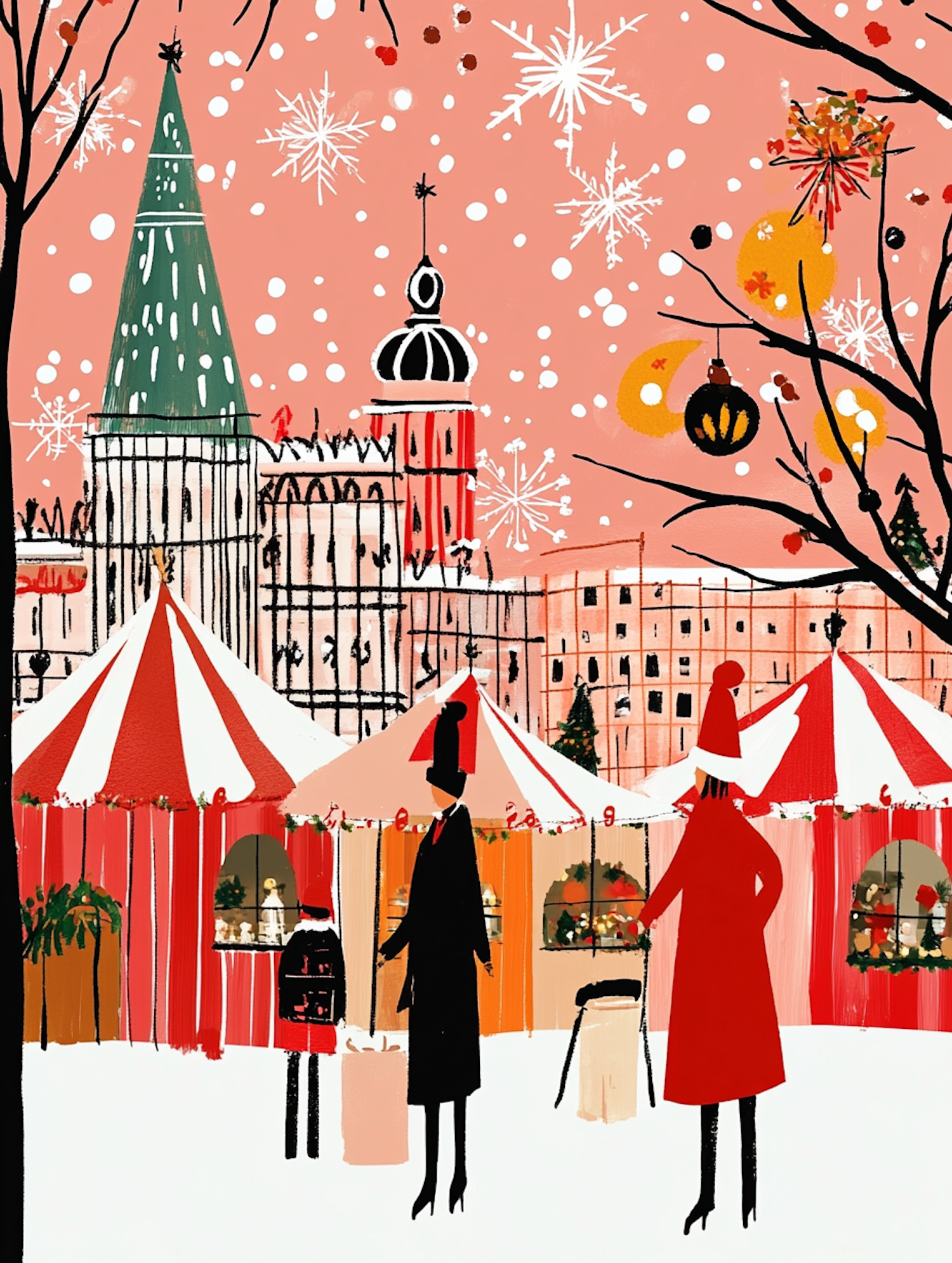 Festive Market Scene