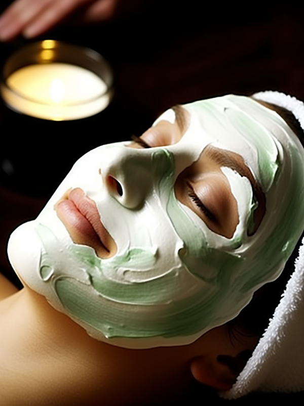 Tranquil Spa Experience with Green Facial Mask