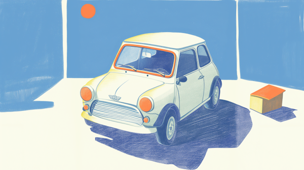 Stylized Classic Mini Car Illustration