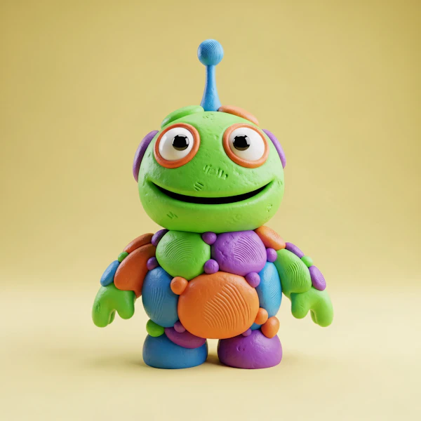Playful Clay Alien