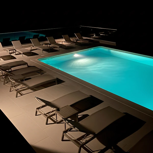 Illuminated Pool Scene