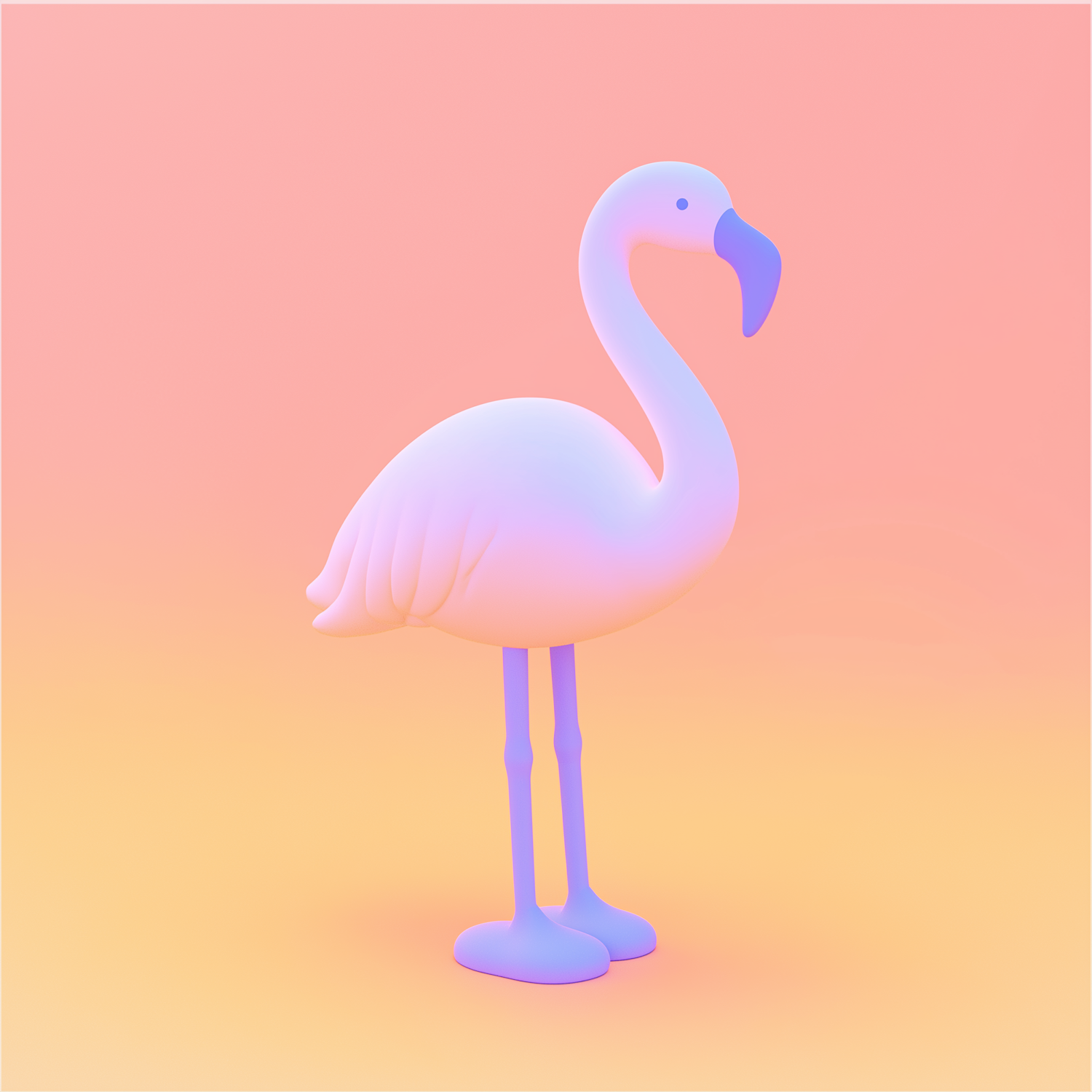 Stylized 3D Flamingo Illustration