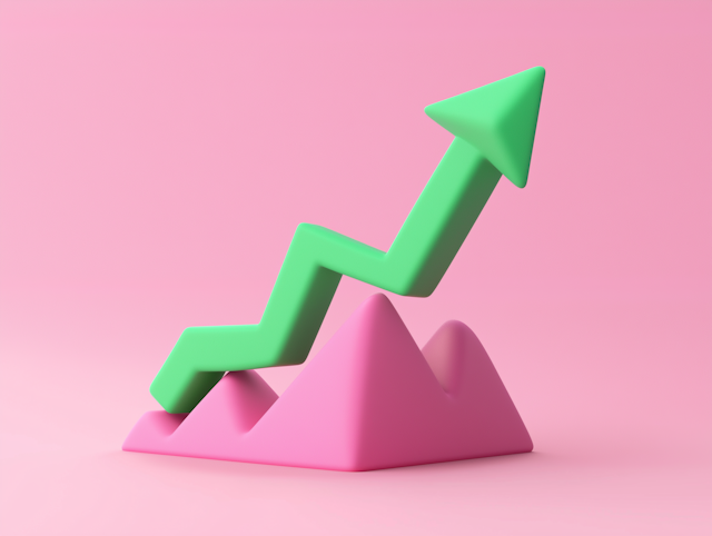 3D Graphic of Upward Trending Arrow