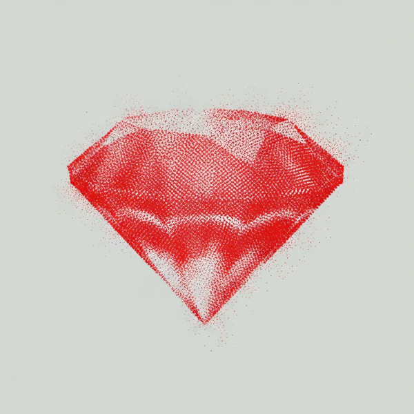 Pointillism Red Diamond