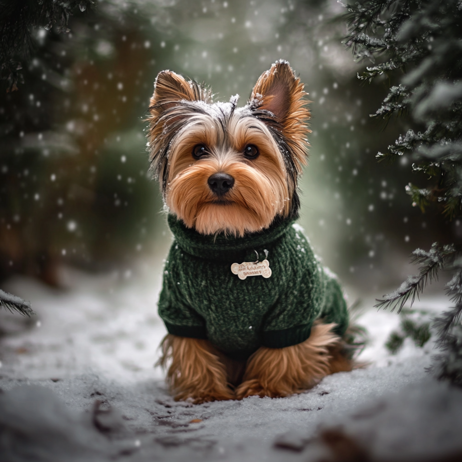 Yorkshire Terrier in Snowy Setting