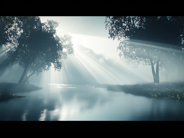 Misty Morning Riverscape