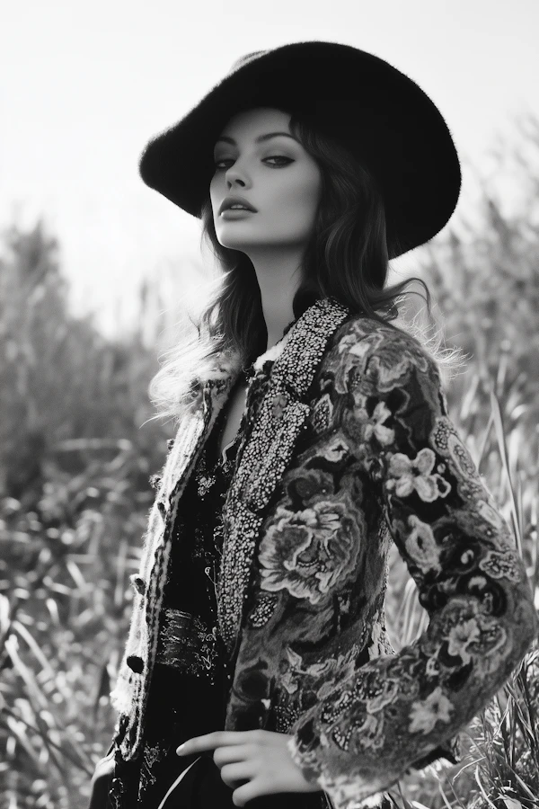 Elegant Woman in Fashionable Attire