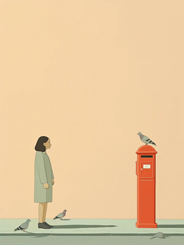 Woman and Postbox Scene