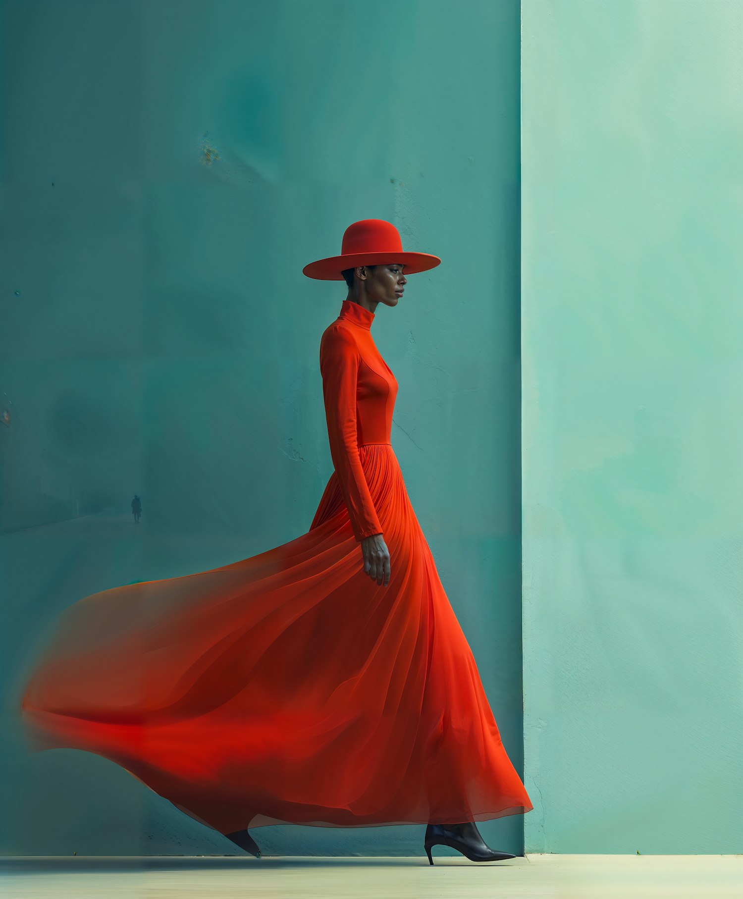 Elegant Woman in Red