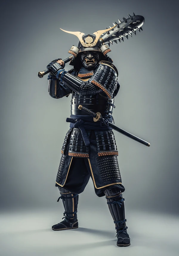 Samurai in Black Armor