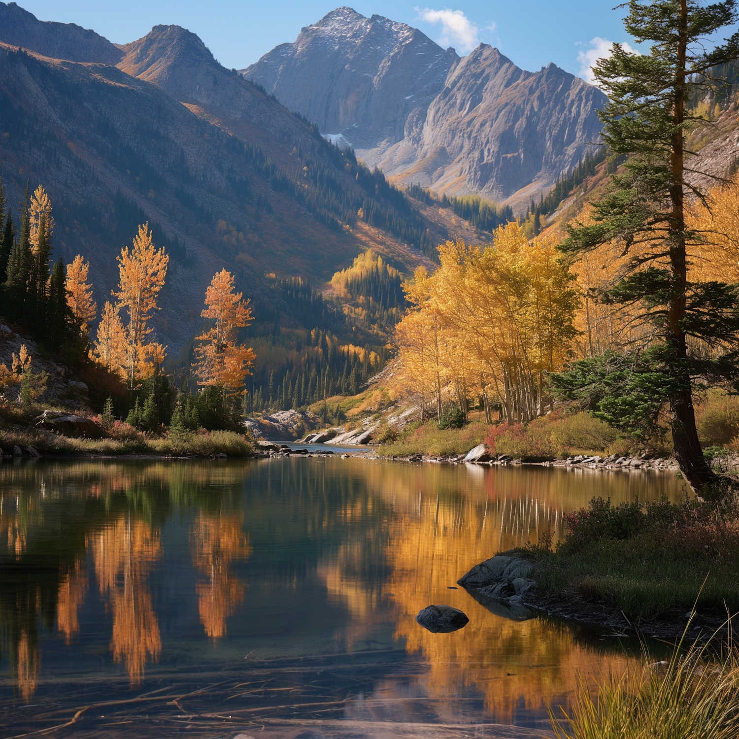 Autumn Mountain Reflection