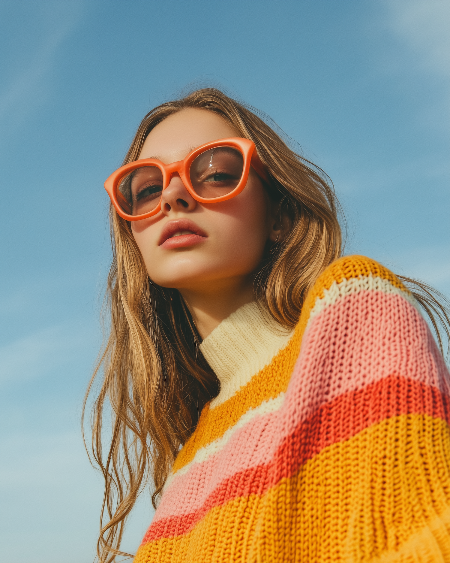 Young Woman in Bold Sunglasses