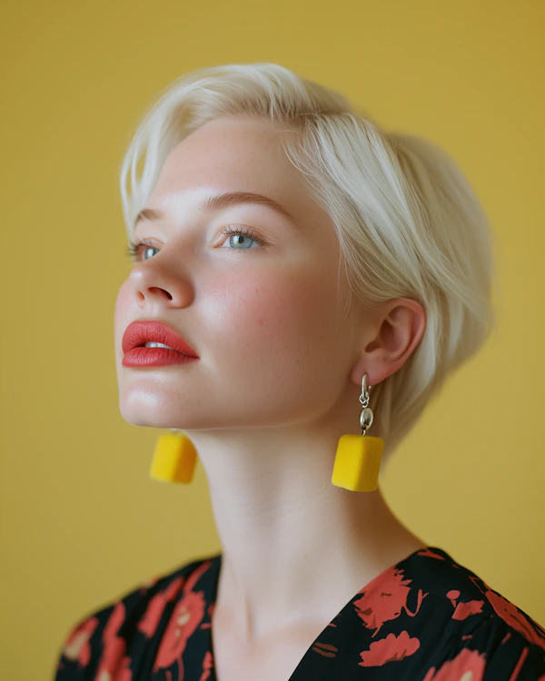 Portrait of a Person with Platinum Blonde Hair
