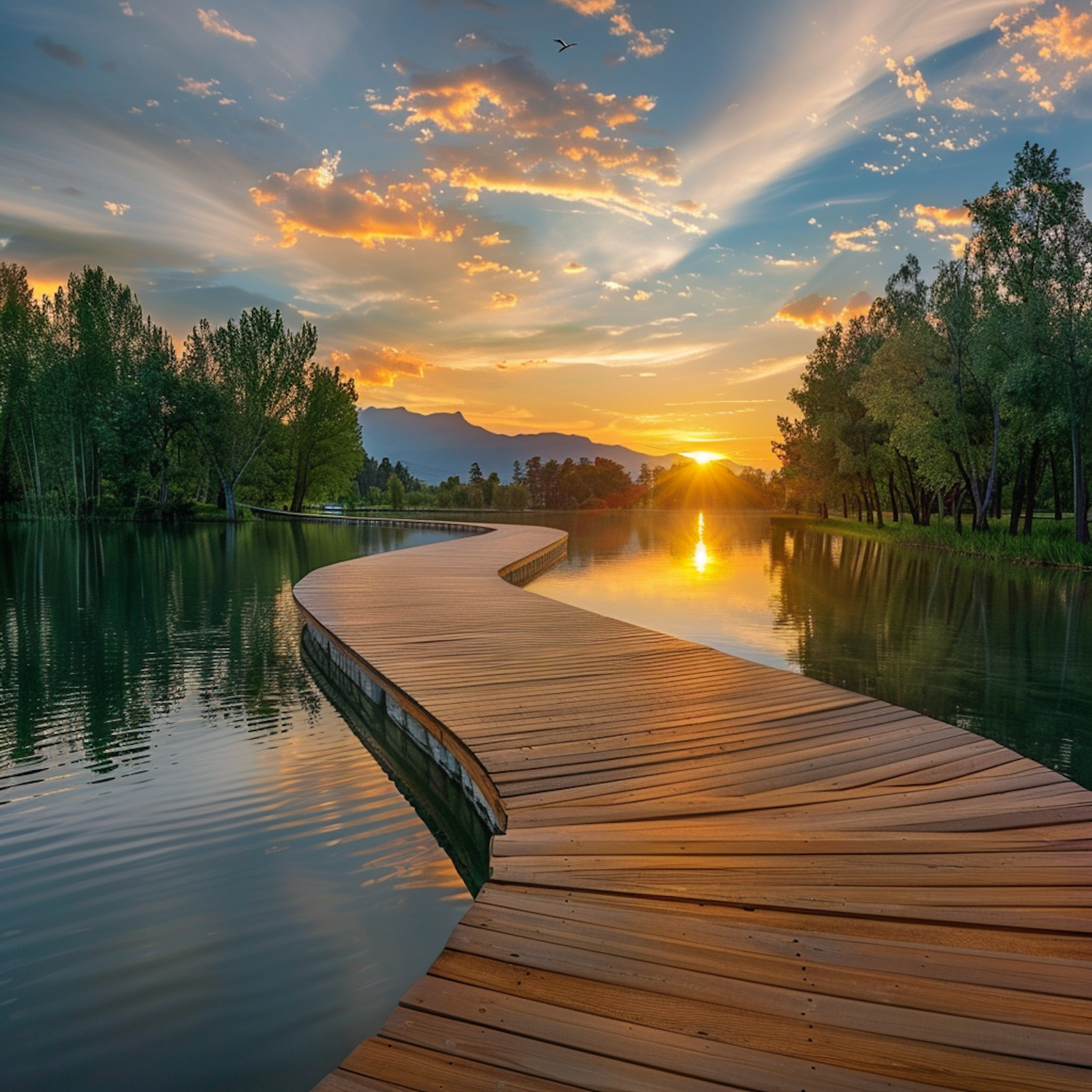 Tranquil Lake Sunset