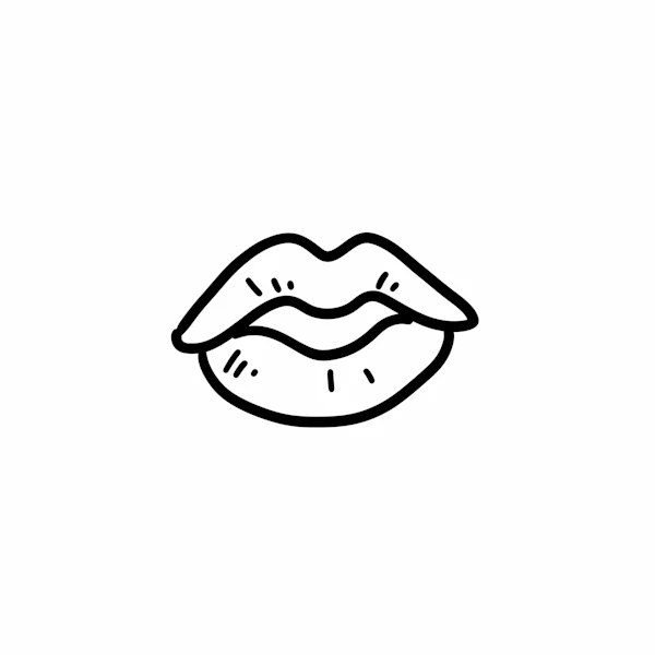 Stylized Lips Drawing